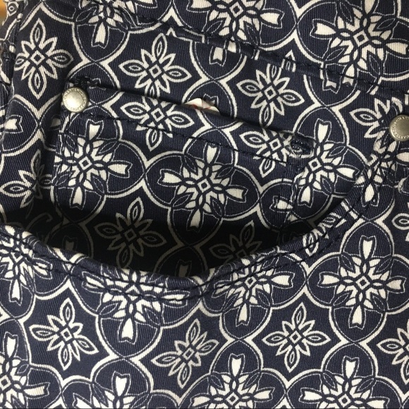 Charter Club Bristol Paisley Blue White High Rise Skinny Leg Ankle Jeans 12 - Picture 9 of 13